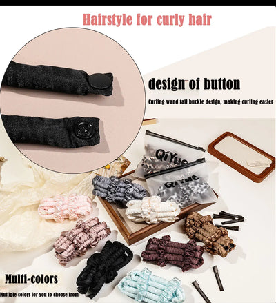Heatless Curling Rod Headband No Heat Rollers Sleeping Overnight Soft Flexi Rods Multi-color Lazy Hair Curlers Hair Styling Tool