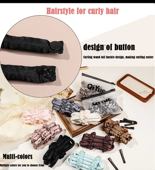 Heatless Curling Rod Headband No Heat Rollers Sleeping Overnight Soft Flexi Rods Multi-color Lazy Hair Curlers Hair Styling Tool