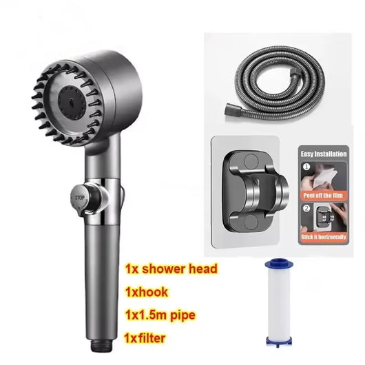 4 Mode Adjustable Shower Head Kit High Pressure Shower Head High Pressure Bathroom Shower Spray With Massage Water Filter