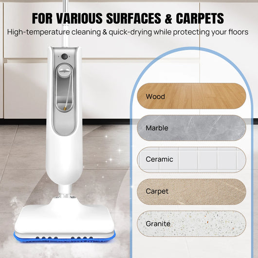 2000W Electric Steam Mop With 400ml Water Tank,Fast Heating, High Steam Output, Cleans All Types Of Floors And Windows, Carpets